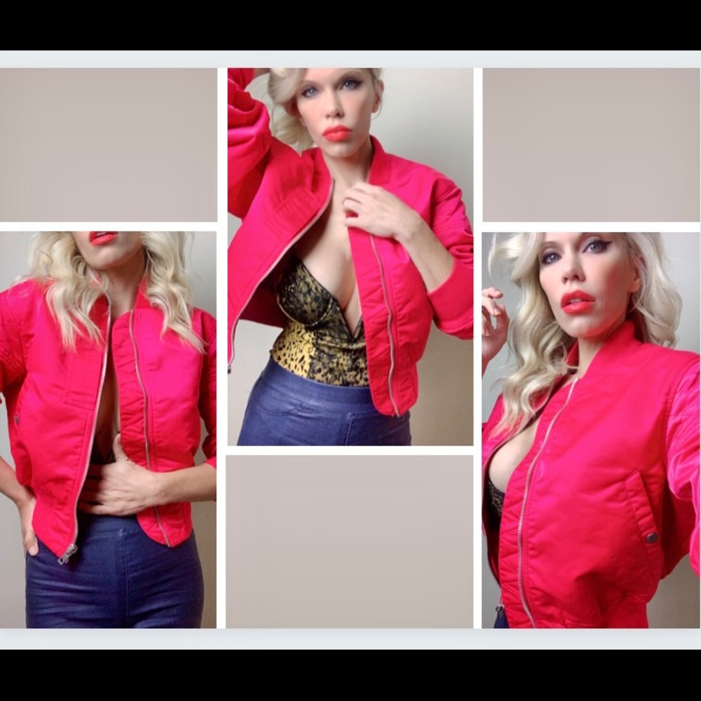 Rag & Bone hot pink bomber jacket